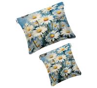 Anna Cowper 2Pcs Pocket Cosmetic Bag for Purses, Leather Small Makeup Bag Cosmetic Pouch, Portable No Zipper Makeup Pouch Coin Purse Jewelry Pouch, Galaxy Butterfly, Multicolor 8, Small and Large, Art