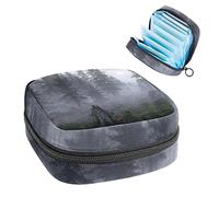 Anna Cowper Misty Forest at Skyrim Nexus Sanitary Napkin Storage Bag Feminine Menstrual Cup Pouches Nursing Pad Holder Tampon Bags Portable Period Bag for Women Teen Girls 1Pcs