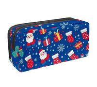 Anna Cowper Pencil Case Large Capacity Pencil Pouch Multifunctional Pen Bag Office Stationery Organizer Portable Makeup Bag for Teenage Adult Women Men, Santa Claus Socks
