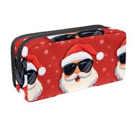 Anna Cowper Pencil Case Large Capacity Pencil Pouch Multifunctional Pen Bag Office Stationery Organizer Portable Makeup Bag for Teenage Adult Women Men, Santa Claus Sunglasses