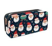 Anna Cowper Pencil Case Large Capacity Pencil Pouch Multifunctional Pen Bag Office Stationery Organizer Portable Makeup Bag for Teenage Adult Women Men, Santa Claus
