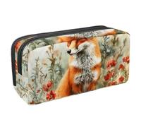 Anna Cowper Pencil Case Large Capacity Pencil Pouch Multifunctional Pen Bag Office Stationery Organizer Portable Makeup Bag for Teenage Adult Women Men, Fox Flower
