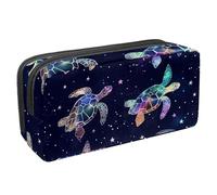 Anna Cowper Pencil Case Large Capacity Pencil Pouch Multifunctional Pen Bag Office Stationery Organizer Portable Makeup Bag for Teenage Adult Women Men, Star Turtles