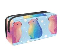Anna Cowper Pencil Case Large Capacity Pencil Pouch Multifunctional Pen Bag Office Stationery Organizer Portable Makeup Bag for Teenage Adult Women Men, Colorful Capybaras