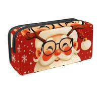 Anna Cowper Pencil Case Large Capacity Pencil Pouch Multifunctional Pen Bag Office Stationery Organizer Portable Makeup Bag for Teenage Adult Women Men, Santa Claus