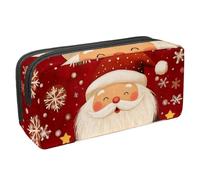 Anna Cowper Pencil Case Large Capacity Pencil Pouch Multifunctional Pen Bag Office Stationery Organizer Portable Makeup Bag for Teenage Adult Women Men, Christmas Santa