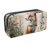 Anna Cowper Pencil Case Large Capacity Pencil Pouch Multifunctional Pen Bag Office Stationery Organizer Portable Makeup Bag for Teenage Adult Women Men, Fox Floral