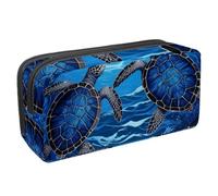 Anna Cowper Pencil Case Large Capacity Pencil Pouch Multifunctional Pen Bag Office Stationery Organizer Portable Makeup Bag for Teenage Adult Women Men, Sea Turtles Floral