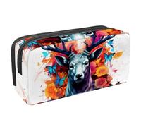 Anna Cowper Pencil Case Large Capacity Pencil Pouch Multifunctional Pen Bag Office Stationery Organizer Portable Makeup Bag for Teenage Adult Women Men, Butterflies Deer Floral