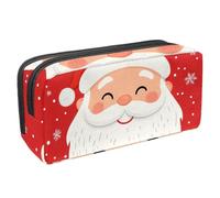 Anna Cowper Pencil Case Large Capacity Pencil Pouch Multifunctional Pen Bag Office Stationery Organizer Portable Makeup Bag for Teenage Adult Women Men, Christmas Santa