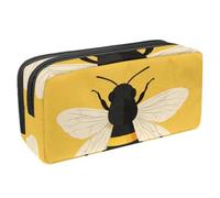 Anna Cowper Pencil Case Large Capacity Pencil Pouch Multifunctional Pen Bag Office Stationery Organizer Portable Makeup Bag for Teenage Adult Women Men, Bee