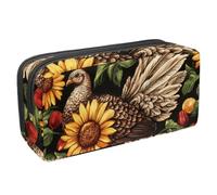 Anna Cowper Pencil Case Large Capacity Pencil Pouch Multifunctional Pen Bag Office Stationery Organizer Portable Makeup Bag for Teenage Adult Women Men, Sunflower Turkey