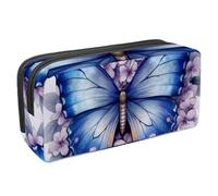 Anna Cowper Pencil Case Large Capacity Pencil Pouch Multifunctional Pen Bag Office Stationery Organizer Portable Makeup Bag for Teenage Adult Women Men, Butterfly Flower