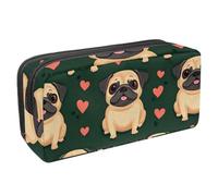 Anna Cowper Pencil Case Large Capacity Pencil Pouch Multifunctional Pen Bag Office Stationery Organizer Portable Makeup Bag for Teenage Adult Women Men, Pugs Dog