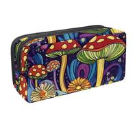 Anna Cowper Pencil Case Large Capacity Pencil Pouch Multifunctional Pen Bag Office Stationery Organizer Portable Makeup Bag for Teenage Adult Women Men, Colorful Mushrooms