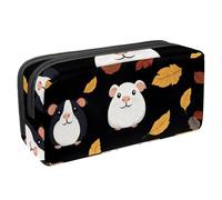 Anna Cowper Pencil Case Large Capacity Pencil Pouch Multifunctional Pen Bag Office Stationery Organizer Portable Makeup Bag for Teenage Adult Women Men, Guinea Pigs Leaf