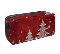 Anna Cowper Pencil Case Large Capacity Pencil Pouch Multifunctional Pen Bag Office Stationery Organizer Portable Makeup Bag for Teenage Adult Women Men, Christmas Tree