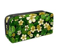 Anna Cowper Pencil Case Large Capacity Pencil Pouch Multifunctional Pen Bag Office Stationery Organizer Portable Makeup Bag for Teenage Adult Women Men, St Patrick's Day Clover