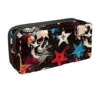 Anna Cowper Pencil Case Large Capacity Pencil Pouch Multifunctional Pen Bag Office Stationery Organizer Portable Makeup Bag for Teenage Adult Women Men, Splash Star Skull