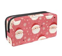 Anna Cowper Pencil Case Large Capacity Pencil Pouch Multifunctional Pen Bag Office Stationery Organizer Portable Makeup Bag for Teenage Adult Women Men, Christmas Santa Claus