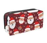 Anna Cowper Pencil Case Large Capacity Pencil Pouch Multifunctional Pen Bag Office Stationery Organizer Portable Makeup Bag for Teenage Adult Women Men, Santa Claus Christmas