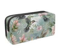Anna Cowper Pencil Case Large Capacity Pencil Pouch Multifunctional Pen Bag Office Stationery Organizer Portable Makeup Bag for Teenage Adult Women Men, Hummingbirds Florals