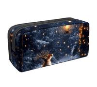 Anna Cowper Pencil Case Large Capacity Pencil Pouch Multifunctional Pen Bag Office Stationery Organizer Portable Makeup Bag for Teenage Adult Women Men, Fox Winter Forest