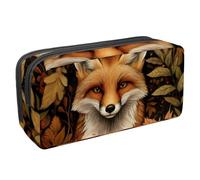 Anna Cowper Pencil Case Large Capacity Pencil Pouch Multifunctional Pen Bag Office Stationery Organizer Portable Makeup Bag for Teenage Adult Women Men, Fox Animal