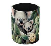 Anna Cowper Pencil Holder, Koala Mom and Son Pen Holder for Desk Leather Pencil Organizer Makeup Brush Cup Multifunctional Desk Organizer Office Supplies for Home School