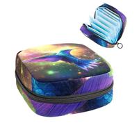 Anna Cowper Period Bag Sanitary Napkin Storage Bag, Menstrual Pad Zipper Bag Portable Feminine Care Tampon Bags for Women Girl Daily Use Outdoor Travel, Hummingbird