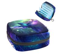 Anna Cowper Period Bag Sanitary Napkin Storage Bag, Menstrual Pad Zipper Bag Portable Feminine Care Tampon Bags for Women Girl Daily Use Outdoor Travel, Hummingbird
