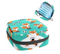Anna Cowper Period Bag Sanitary Napkin Storage Bag, Menstrual Pad Zipper Bag Portable Feminine Care Tampon Bags for Women Girl Daily Use Outdoor Travel, Soccer Fox