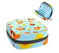 Anna Cowper Period Bag Sanitary Napkin Storage Bag, Menstrual Pad Zipper Bag Portable Feminine Care Tampon Bags for Women Girl Daily Use Outdoor Travel, Fox