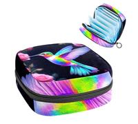 Anna Cowper Period Bag Sanitary Napkin Storage Bag, Menstrual Pad Zipper Bag Portable Feminine Care Tampon Bags for Women Girl Daily Use Outdoor Travel, Hummingbird