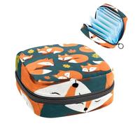Anna Cowper Period Bag Sanitary Napkin Storage Bag, Menstrual Pad Zipper Bag Portable Feminine Care Tampon Bags for Women Girl Daily Use Outdoor Travel, Autumn Fox