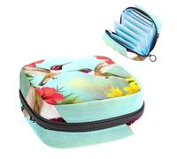 Anna Cowper Period Bag Sanitary Napkin Storage Bag, Menstrual Pad Zipper Bag Portable Tampon Holder Tampon Bags for Women Girl Daily Use Outdoor Travel, Hummingbird