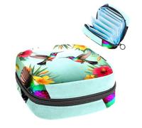 Anna Cowper Period Bag Sanitary Napkin Storage Bag, Menstrual Pad Zipper Bag Portable Tampon Holder Tampon Bags for Women Girl Daily Use Outdoor Travel, Hummingbird Flowers