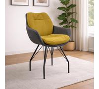 Anna Dining Armchair - Anthracite Black Powder Coated Round Legs - Variation Available