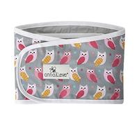 Anna & Eve - Swaddle Strap, Adjustable Arms-Only Baby Swaddle, 100% Cotton, Prevents Overheating - Large Size Fits Chest 16 to 20.5 - Owls Grey/Pink