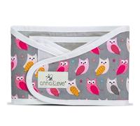 Anna & Eve Swaddle Strap Small Owls Grey/Pink