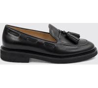ANNA F. Smooth Leather Penny Loafers with Tassels and a Raised Apron - Size: 38½ - female