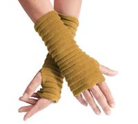 Anna Falcke Wristees® Fingerless Gloves for Unisex Adult Regular Thermal Hand Warmers with Thumbhole(Mustard)