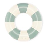 Petites-Pommes Striped Pool Float for Kids & Toddlers - Durable Inner Tube, Handprinted Classic Striped Design Inflatable Donut, Soft Comfort Seaming, Packable Floats for Travel, Dusty Green, 24 inch