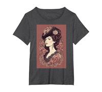 Anna Karenina - Tolstoy Portrait T-Shirt, Women's Plus, Dark Heather Grey, 6X