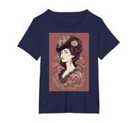 Anna Karenina - Tolstoy Portrait T-Shirt, Women's Plus, Navy Blue, 2X