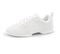 Anna Kern Suny Women's Dance Trainers 160 Bold - Knit White - Normal Width - 1 cm Sneaker Heel - Split PU Sole, White, 6 UK