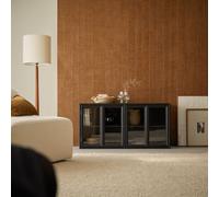 Anna - Low Glass-fronted Cabinet in Mindi 120 cm Black