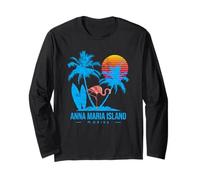Anna Maria Island, Florida, FL. Palm Trees Sunset Long Sleeve T-Shirt
