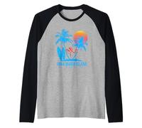 Anna Maria Island, Florida, FL. Palm Trees Sunset Raglan Baseball Tee