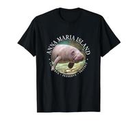Anna Maria Island Florida Manatee Beach Park Sea Cow Value Graphic T-Shirt, Men, Black, S